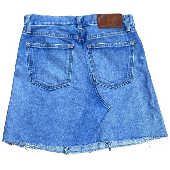 Moussy denim mini skirt hidden button fly frayed hem 24 - Picture 5 of 6